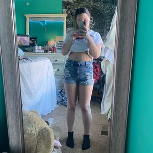 American Eagle ripped jean shorts